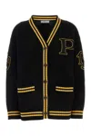 Prada Wool And Cashmere Cardigan In Black