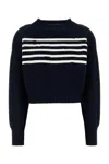 Prada Maglione In Cotone Blu Scuro Donna In Blue