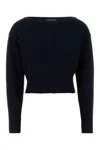 Prada Midnight Blue Cotton Sweater In Blue