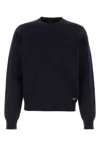 Prada Navy Blue Logo Sweaters In Blue