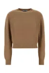 Prada Cashmere Ribbed Crew-neck Sweater In Brown