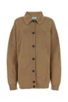 Prada Cardigan In Cashmere Biscotto  Donna In Brown