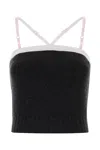 Prada Knitwear With Adjustable Straps And Contrast Trim In Gray