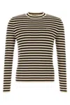 Prada Superfine Wool Striped Crew-neck Sweater In Multi