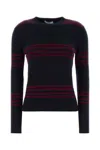 Prada Women Navy Blue Striped Sweater, L Luxury Sweaters & Knitwear For Women Darveys In Blue