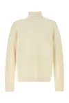 Prada Off White Knitted Sweaters In Neutral