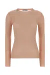 Prada Wool Sweater Long Sleeves Crew Neck Ribbed In Pink