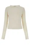 Prada Crew Neck Cashmere Sweater In White