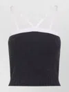Prada Knitwear With Adjustable Straps And Contrast Trim In Black
