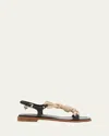 Prada Fabric And Leather Sandals With Rope Detail In Black