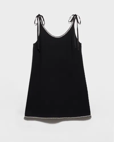 PRADA COMPACT SABLÉ MINI-DRESS