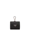 Prada Saffiano Leather Headphone Case In Black