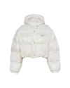 Prada Re-nylon Cropped Convertible Down Jacket In White
