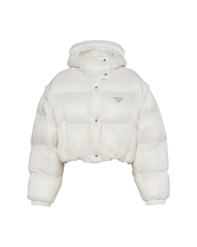 PRADA RE-NYLON CONVERTIBLE CROPPED DOWN JACKET