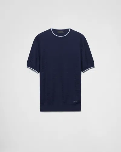 PRADA KURZÄRMLIGER PULLOVER AUS SEIDE UND BAUMWOLLE