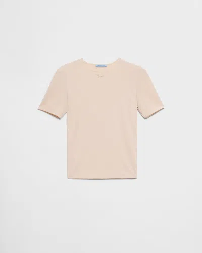 PRADA SHORT-SLEEVED STRETCH FABRIC T-SHIRT