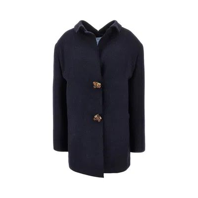 PRADA L OVERSIZED JACKET WITH JEWELLED BUTTONS