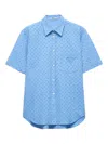 Prada Floral Eyelet Button Down Shirt
