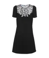 Prada Lace-panelled Cady Mini Dress In Black