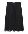 Prada Pizzo Lace Sheer Skirt In Black