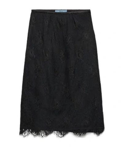 PRADA LACE PENCIL SKIRT