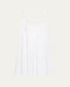 Prada Lace Poplin Mini Dress In Bianco