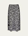 Prada Lace Triangle Midi Skirt In Nero