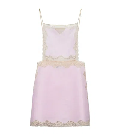 Prada Lace-trim Mini Dress In Rosa