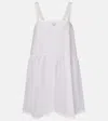 Prada Lace-trimmed Cotton And Linen Minidress