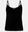 Prada Lace-trimmed Velvet Camisole In Black