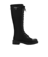 Prada Lace-up Boots In Black