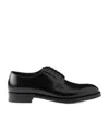 Prada Brushed-leather Lace-up Shoes