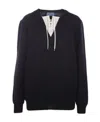 Prada Lace-up Cashmere Jumper In Black