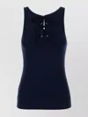 Prada Lace-up Detail Tank Top In Blue