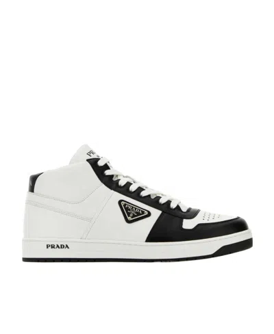 Prada Lace-up High-top Shoes In White