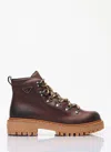 Prada Women's Ebony-coloured Leather Lace-up Boot In Brown