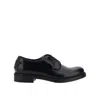 Prada Lace-up Leather Derbies In Black