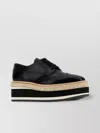 Prada Scarpe Stringate In Pelle Nera  Donna