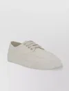 Prada Lace-up Leather Sneakers With Iconic Rubber Applique