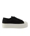 Prada Lace-up Low-cut Sneakers In Black