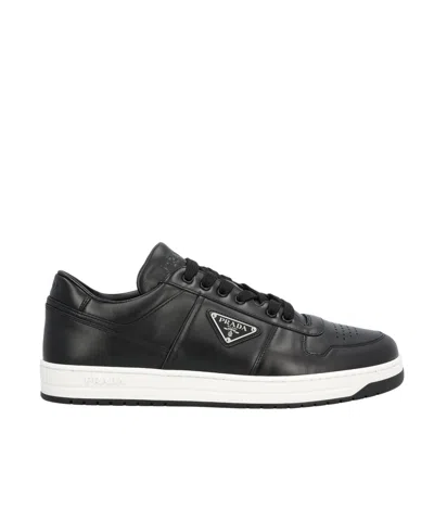 Prada Lace-up Low-top Casual Shoes In Black