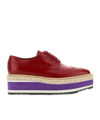 PRADA PRADA ROUND-TOE LACE-UP SHOES