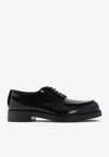 Prada Lace-up Shoes In Patent Leather In Black