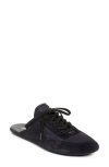 Prada Nylon And Suede Open-back Sneakers In Blue