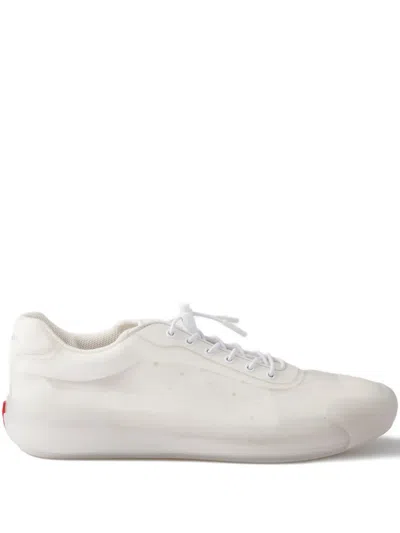 Prada Lace-up Sneakers In White