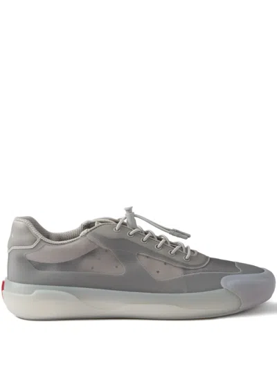 Prada Lace-up Sneakers In Gray