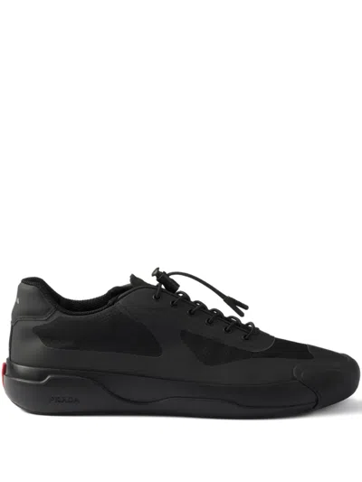 Prada Lace-up Sneakers In Black