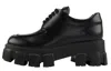 Prada Monolith Sharp Leather Lug-sole Lace-up Shoes In Black