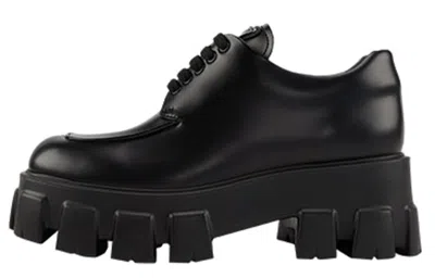 Prada Lace-up Sneakers In Black