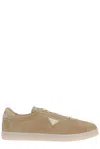 Prada Suede Low-top Sneakers Rubber Sole In Neutral